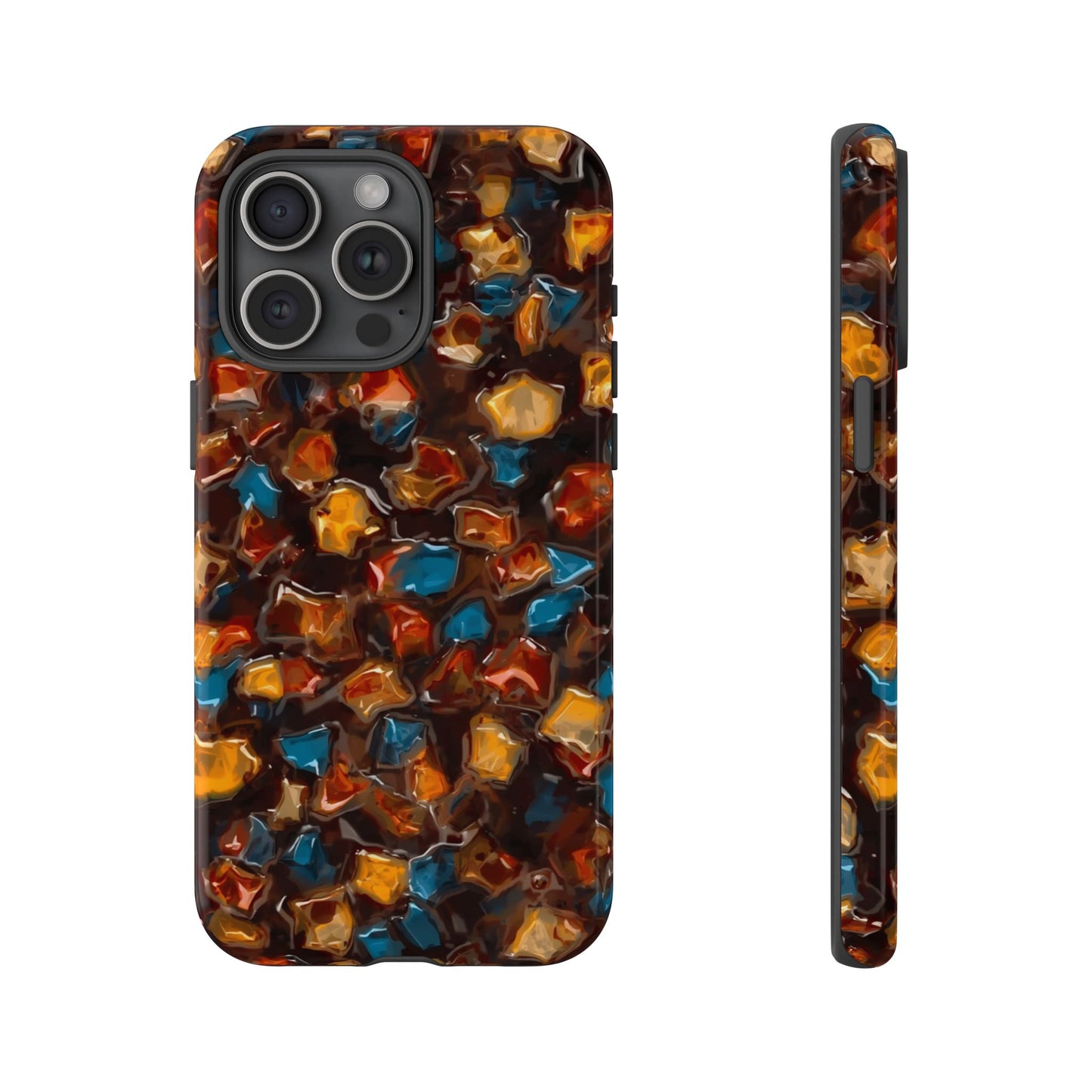 Phone Case - Amber Tortoiseshell Mosaic Protective Cover