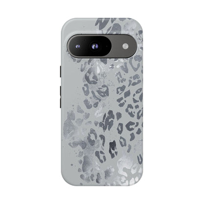 Gray Leopard Print Tough Phone Case