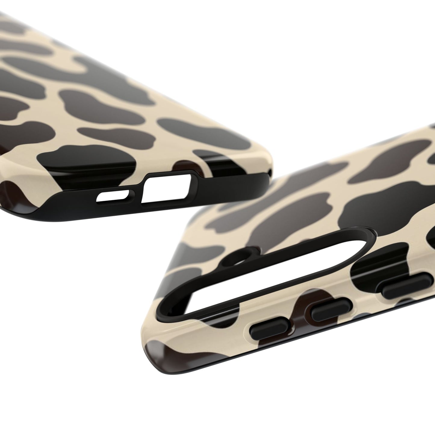 Cow Print Phone Case — Black & Cream Protective  Case