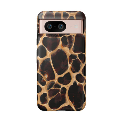 Phone Case — Brown Leather Dot Texture Rugged Protective Cover