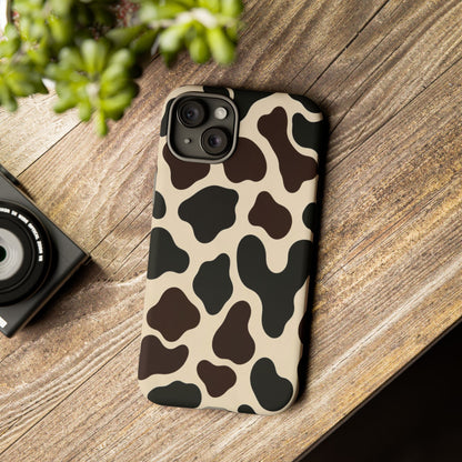 Cow Print Phone Case — Black & Cream Protective  Case