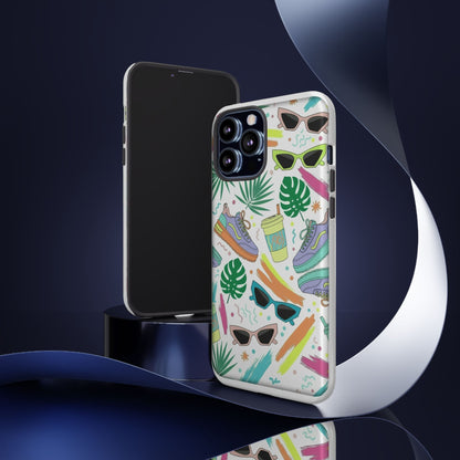 Tough Cases — Colorful Retro Sneakers & Sunglasses Phone Case