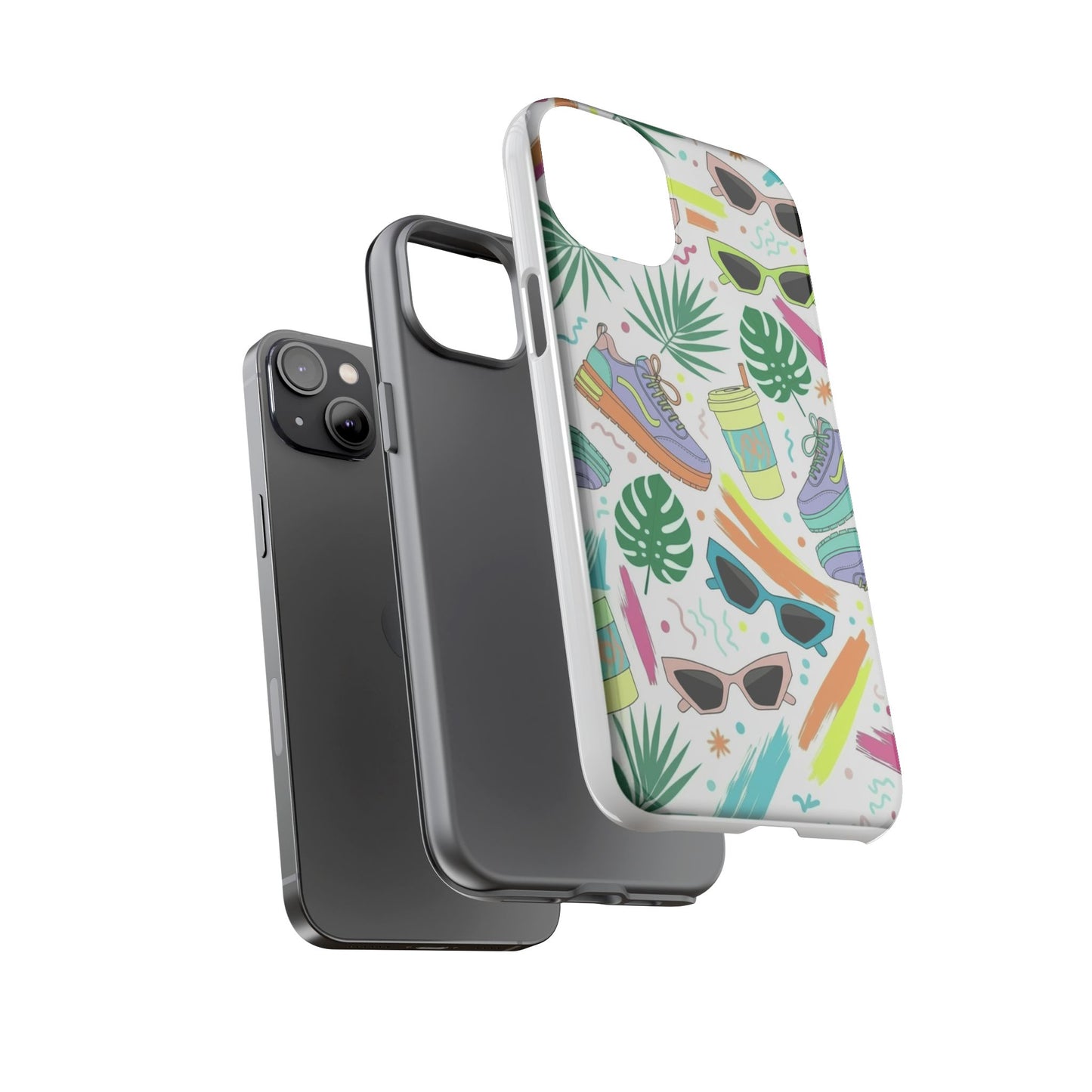 Tough Cases — Colorful Retro Sneakers & Sunglasses Phone Case