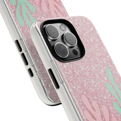 Pink Glitter Seaweed Tough Case - Sparkle Protective Phone Cover