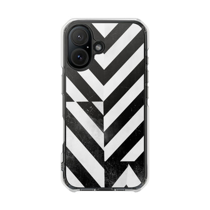 Clear Magnetic Phone Case — Bold Black & White Chevron Impact Design