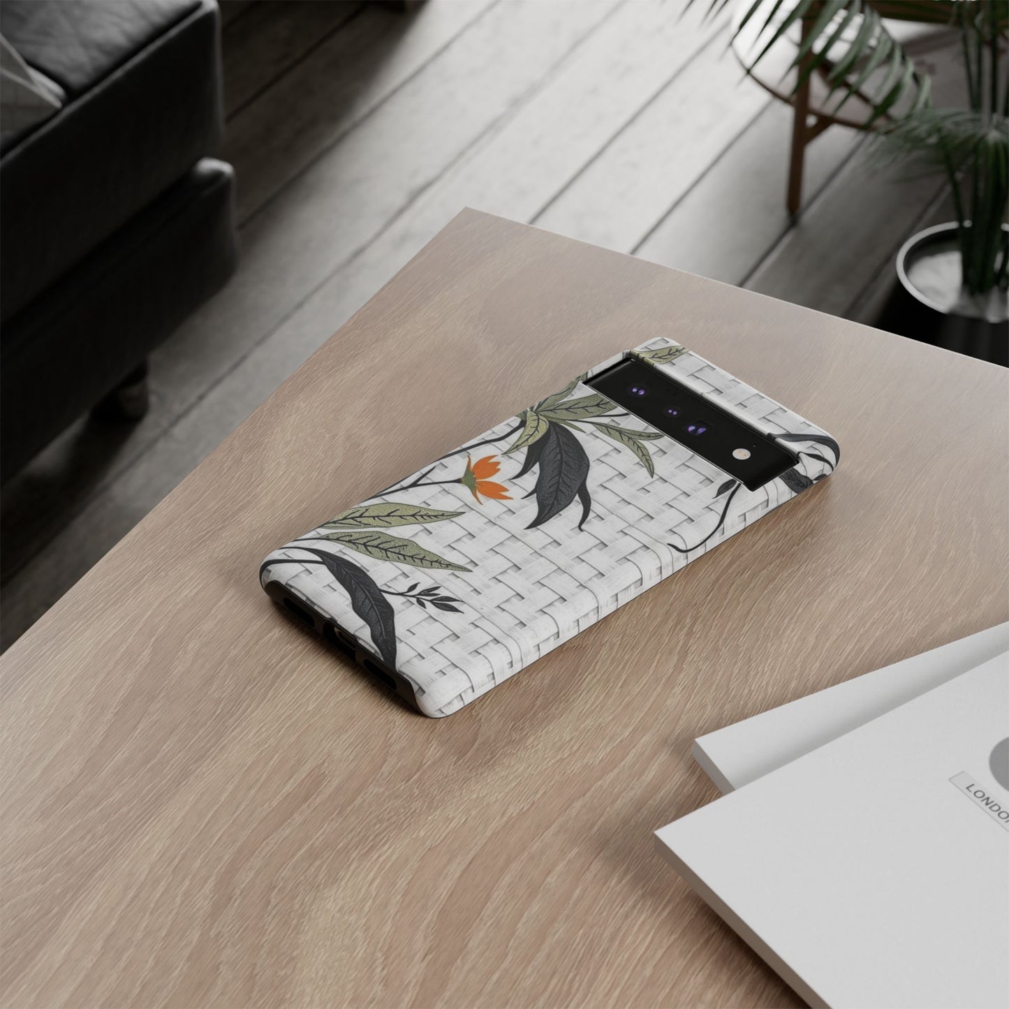 Floral Woven Tough Phone Case — Protective Botanical iPhone Cover