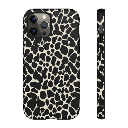Black and White Cowhide Phone Case — Protective Tough Case