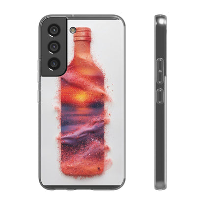Galaxy Bottle Phone Case — Abstract Cosmic Beverage Design Flexible Case