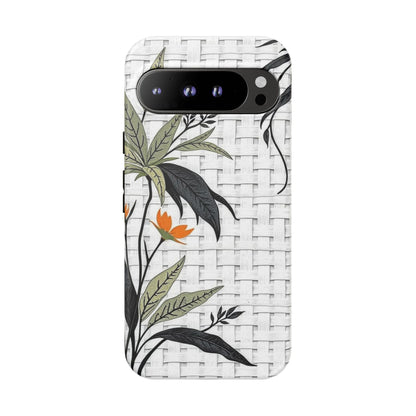 Floral Woven Tough Phone Case — Protective Botanical iPhone Cover