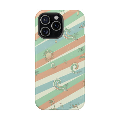 Magnetic Impact-Resistant Phone Case — Retro Surf Stripes