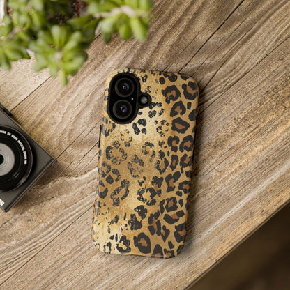 Leopard Print Tough Phone Case — Durable Protective iPhone Cover