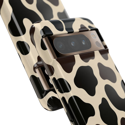 Cow Print Phone Case — Black & Cream Protective  Case