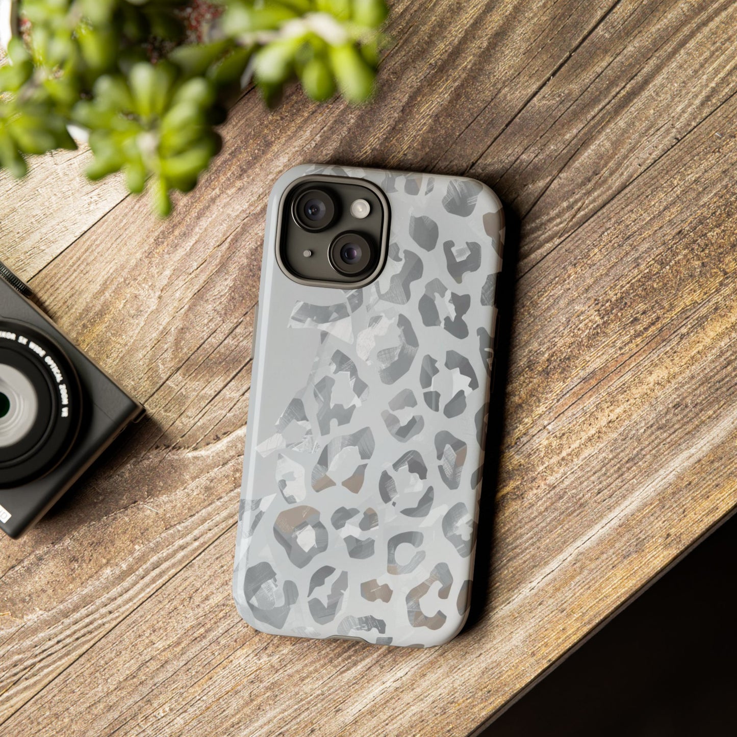 Silver Leopard Tough Phone Case