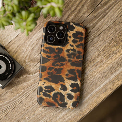 Leopard Print Tough Phone Case – Rugged Protective iPhone Cover