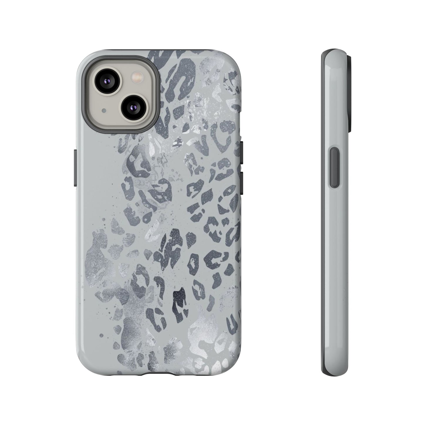 Gray Leopard Print Tough Phone Case