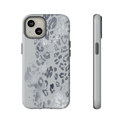 Gray Leopard Print Tough Phone Case