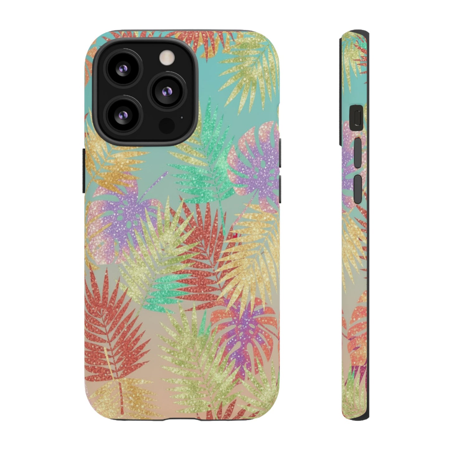 Tropical Palm Leaf Tough Phone Case – Colorful Pastel Botanical Protection