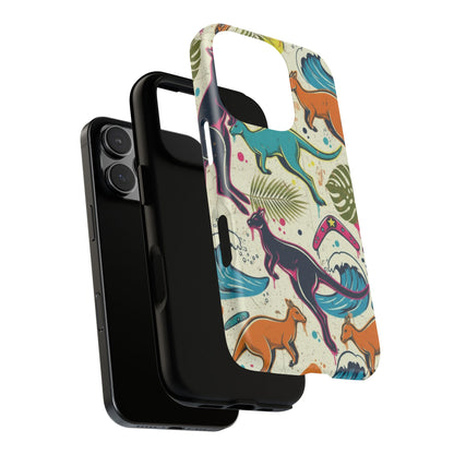 Tough Cases — Colorful Surfing Kangaroo Phone Case