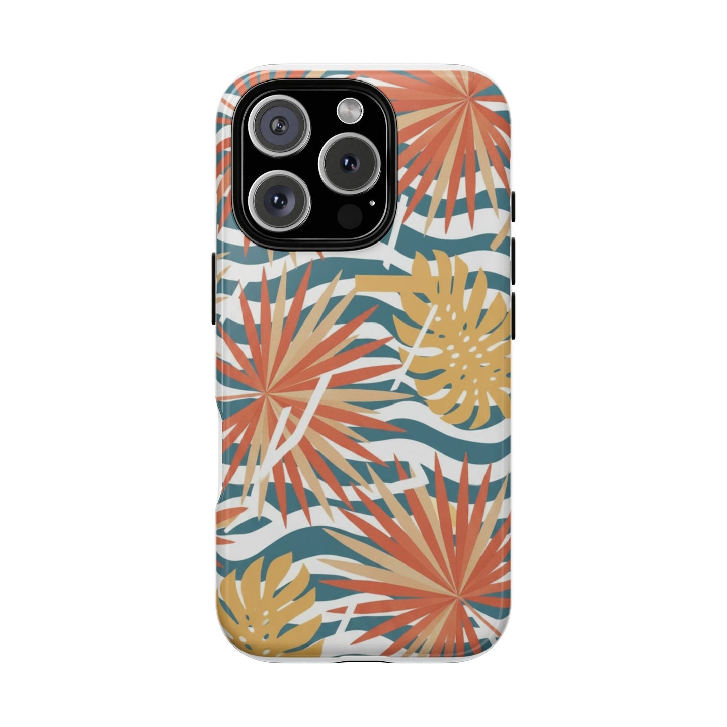 Tropical Palm Tough Phone Case – Retro Wave Floral Protective Cover