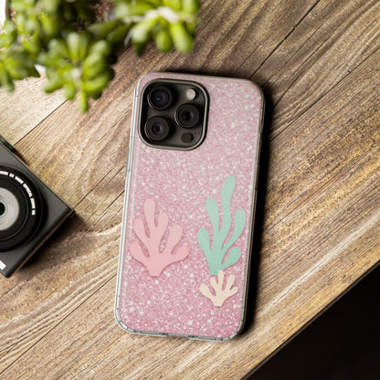 Pink Glitter Seaweed Tough Case - Sparkle Protective Phone Cover