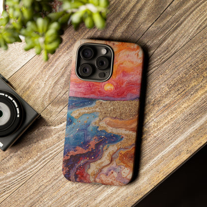 Sunset Coast Phone Case — Colorful Abstract Beach Art Tough Case