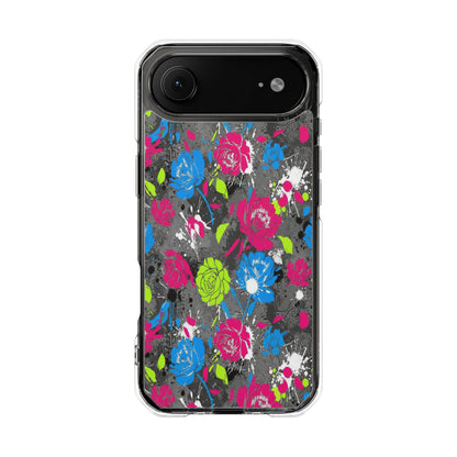 Copy of Clear Magnetic Phone Case — Bright Tropical Floral Impact Protection