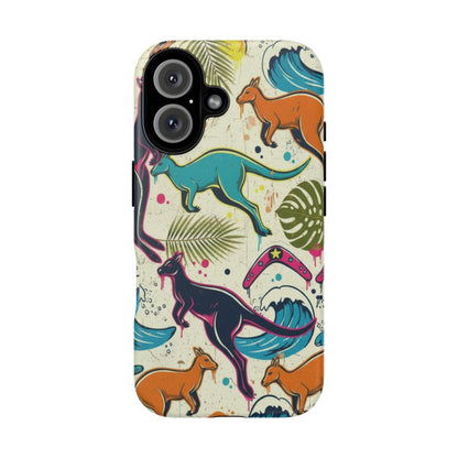 Tough Cases — Colorful Surfing Kangaroo Phone Case