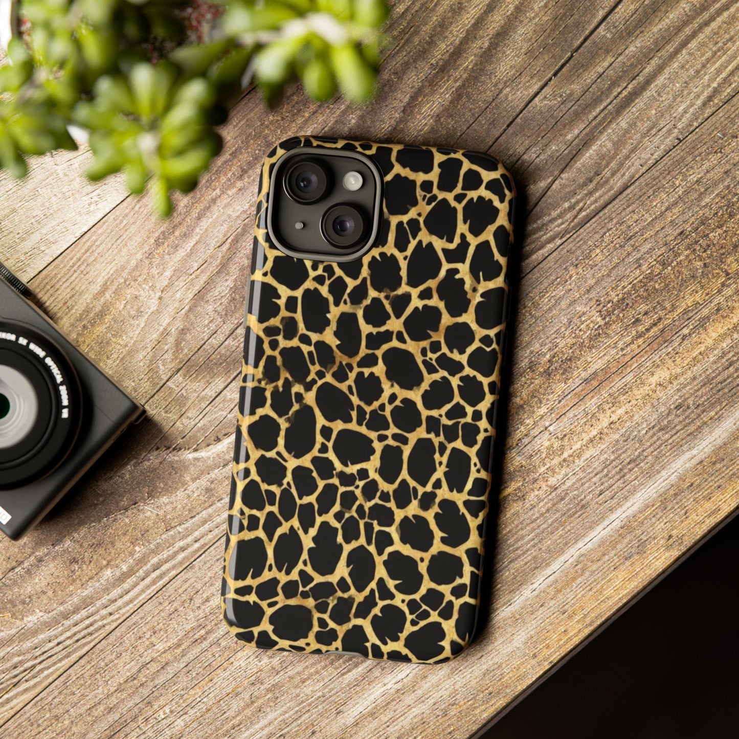 Giraffe Print Tough Phone Case — Durable Leopard-Style Protective Cover