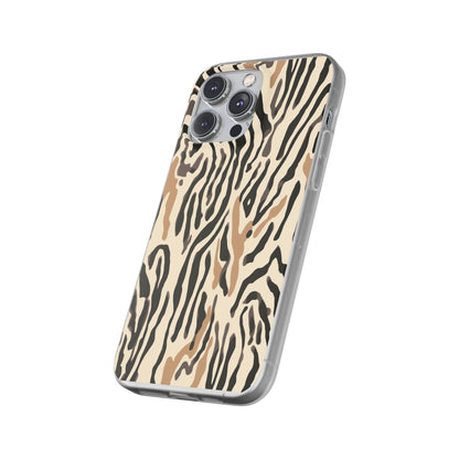 Zebra Stripe Phone Case – Neutral Animal Print Flexi Case