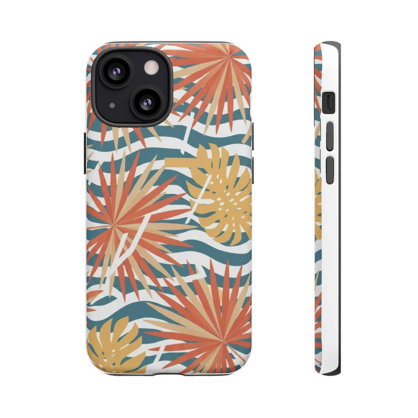 Tropical Palm Tough Phone Case – Retro Wave Floral Protective Cover
