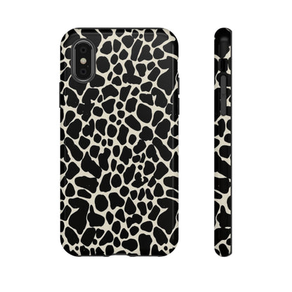 Black and White Cowhide Phone Case — Protective Tough Case