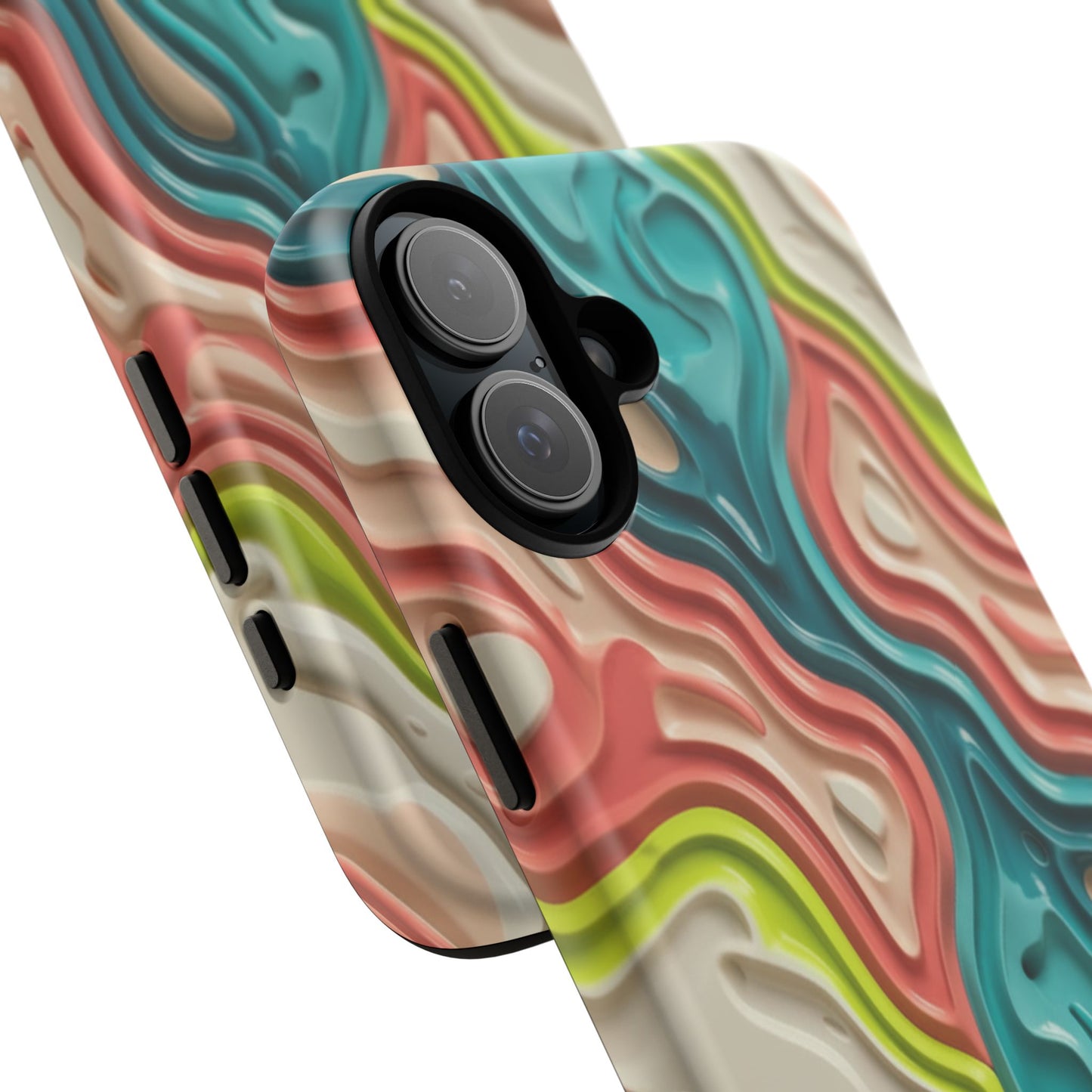 Abstract Contour Phone Case — Colorful Topographic Pattern Tough Case