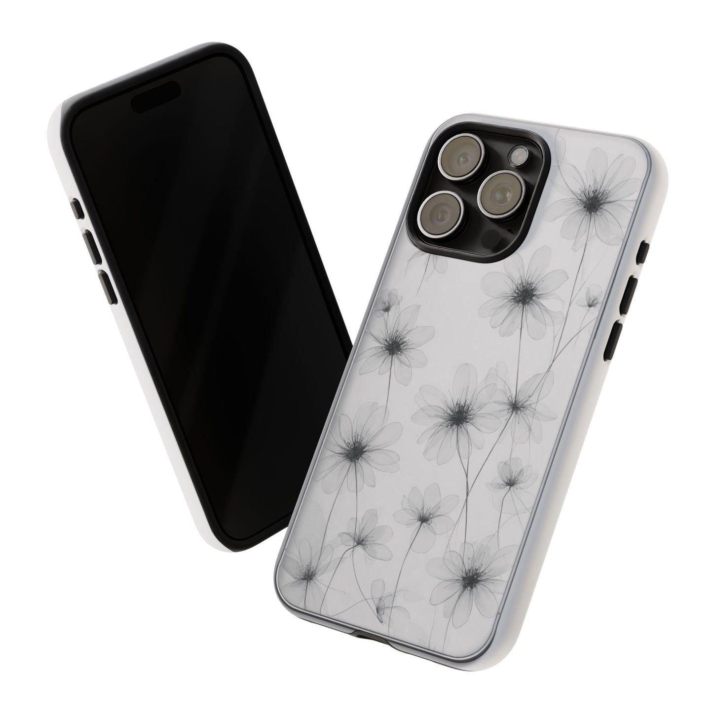 Tough Case — Black & White Floral Tough Phone Case