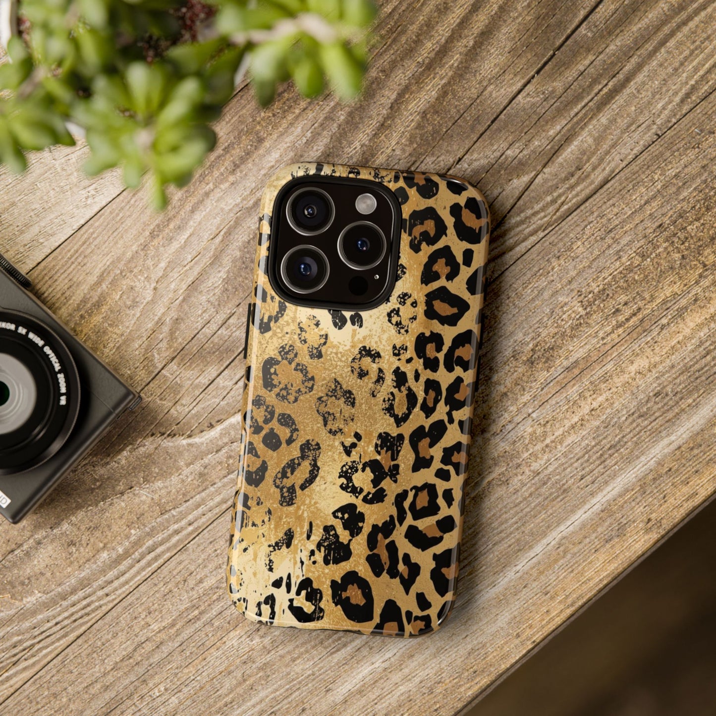 Leopard Print Tough Phone Case — Durable Protective iPhone Cover