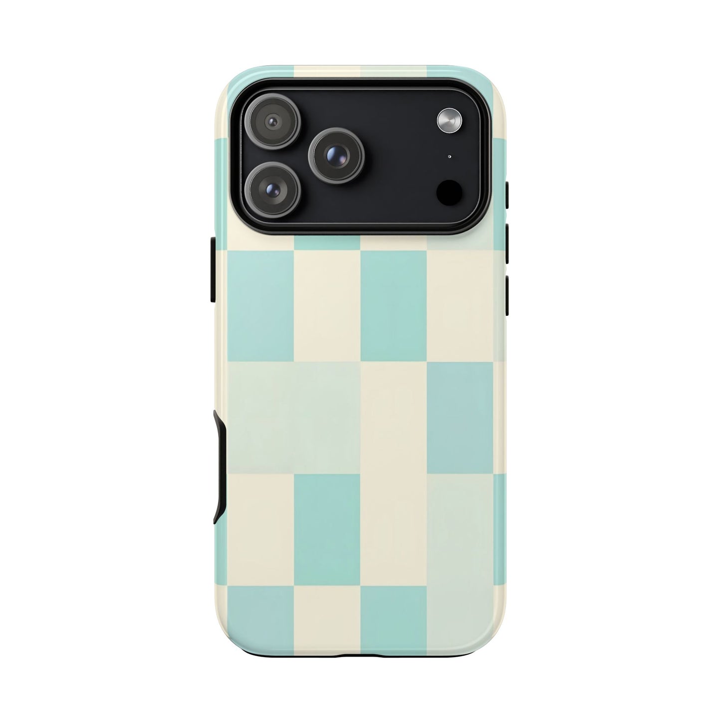 Pastel Checkerboard Tough Case – Mint & Cream Protective Phone Cover