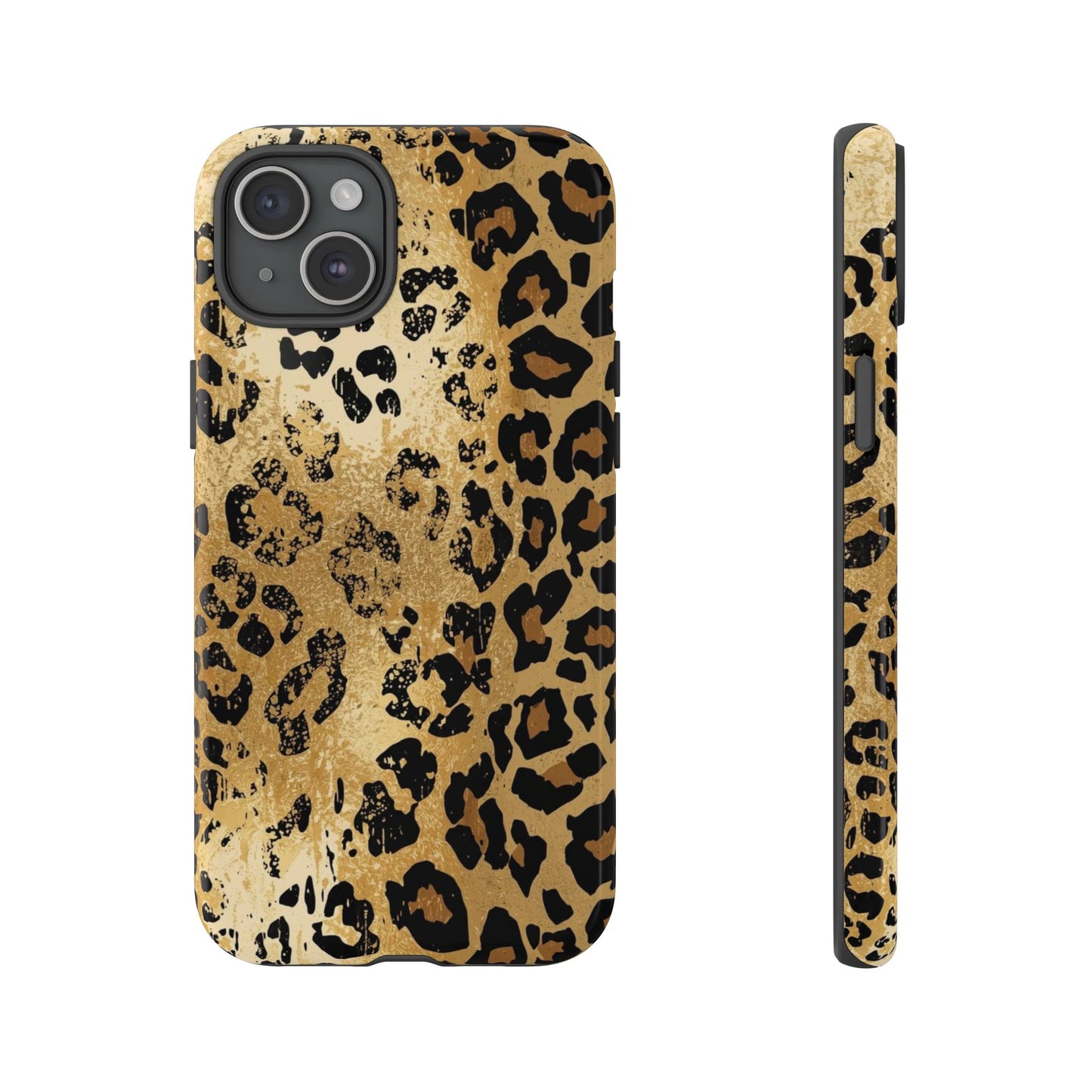 Leopard Print Tough Phone Case — Durable Protective iPhone Cover