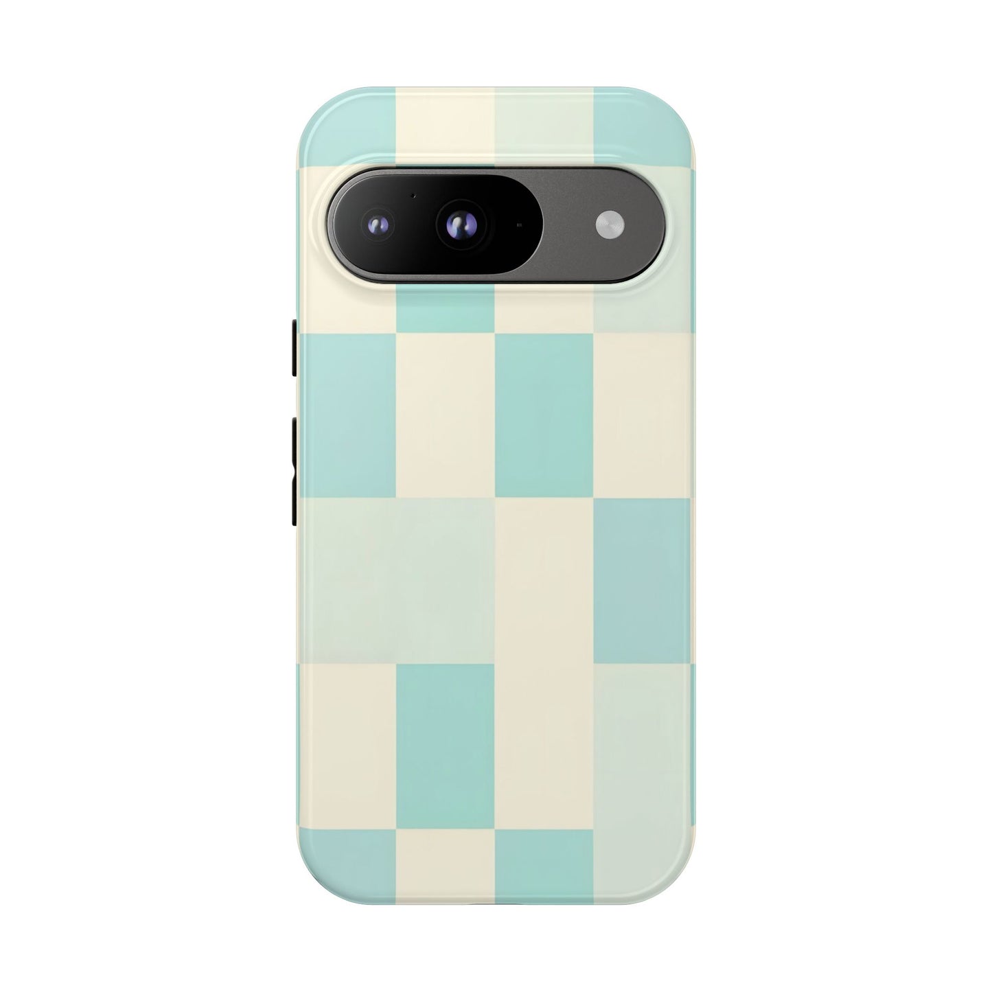 Pastel Checkerboard Tough Case – Mint & Cream Protective Phone Cover