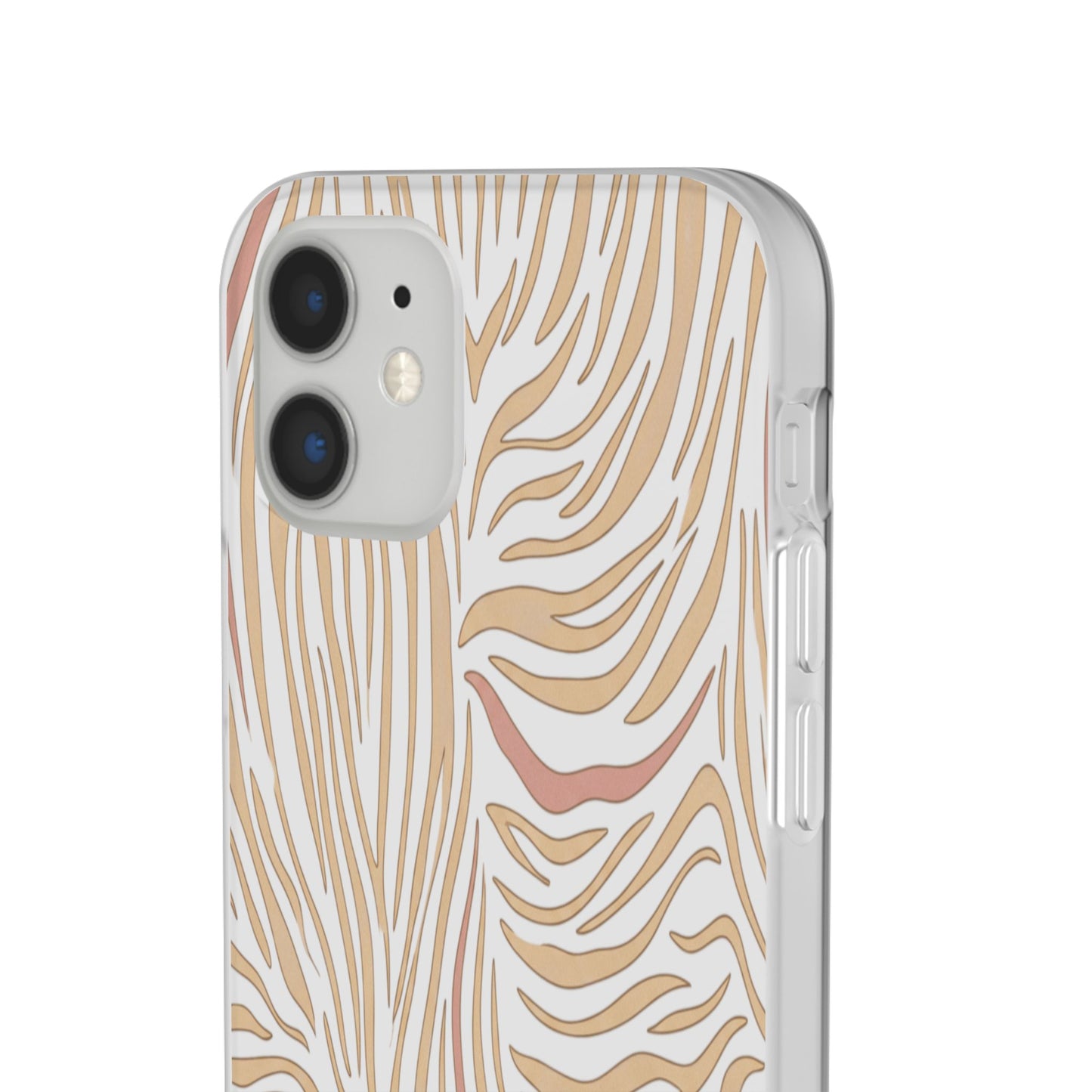 Neutral Zebra Print Flexi Case — Beige & Rose Gold Animal Pattern Phone Cover