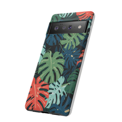 Tropical Monstera Phone Case — Colorful Leaf Protective Tough Case