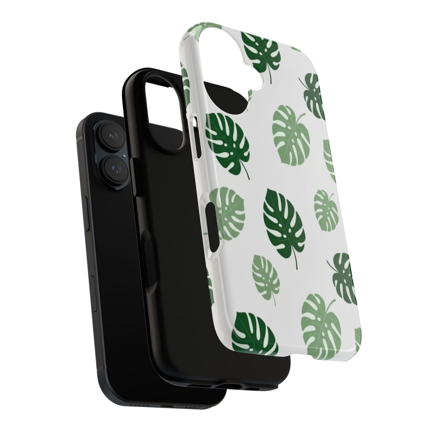 Monstera Leaf Phone Case — Tropical Green Pattern Tough Case