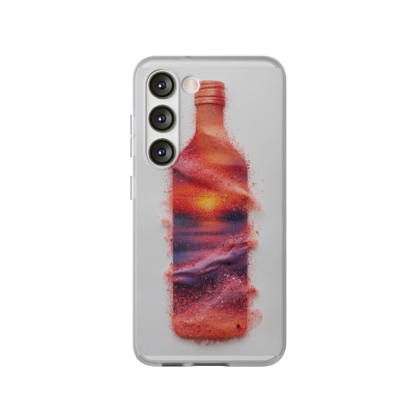 Galaxy Bottle Phone Case — Abstract Cosmic Beverage Design Flexible Case