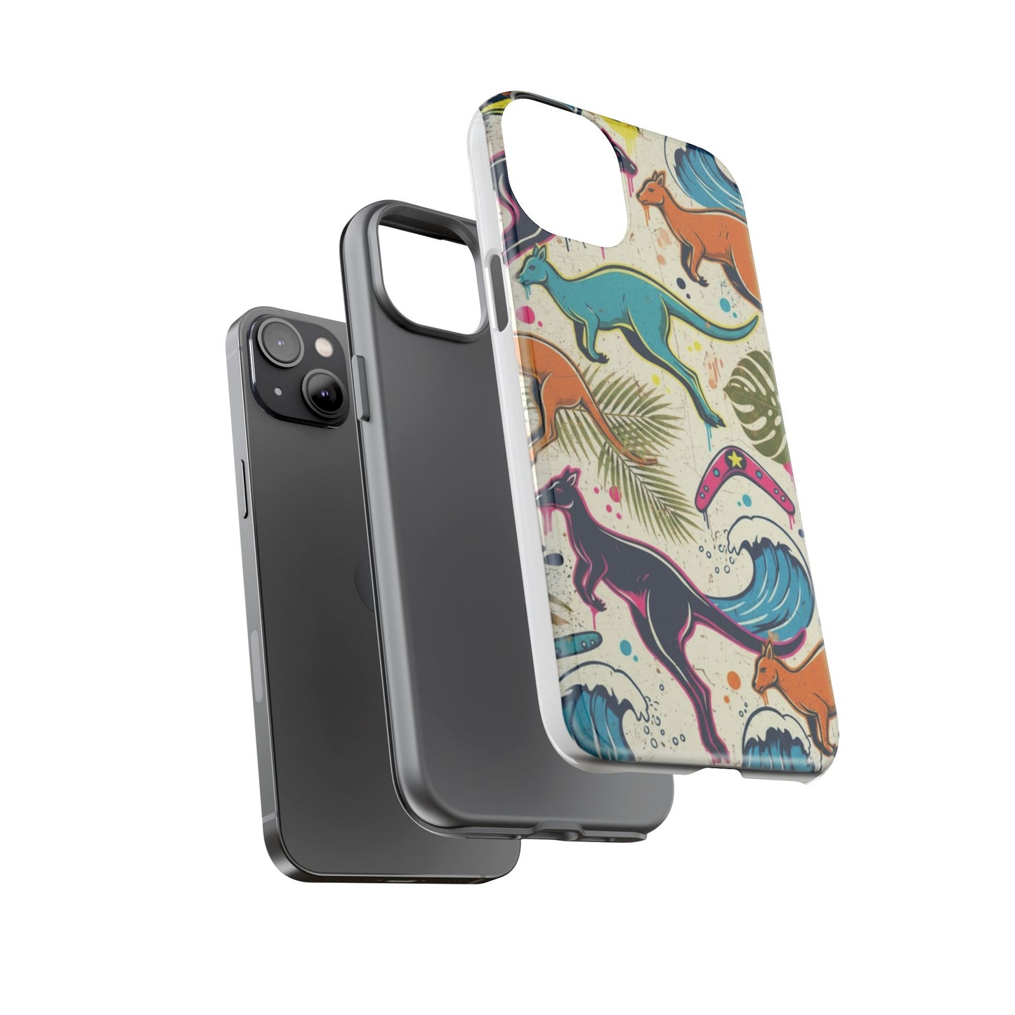 Tough Cases — Colorful Surfing Kangaroo Phone Case