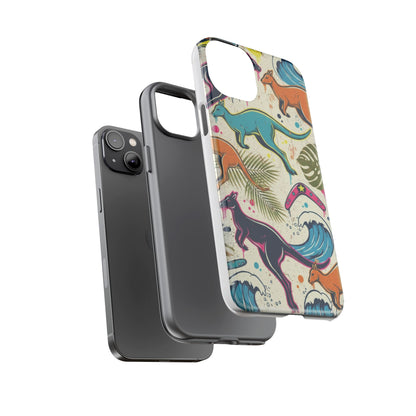 Tough Cases — Colorful Surfing Kangaroo Phone Case