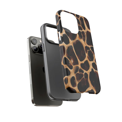 Phone Case — Brown Leather Dot Texture Rugged Protective Cover