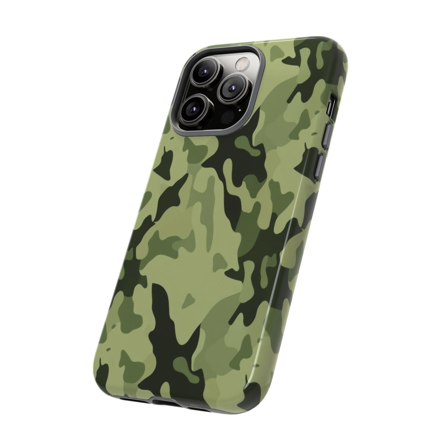 Camo Tough Phone Case — Military Green Protective iPhone Cover
