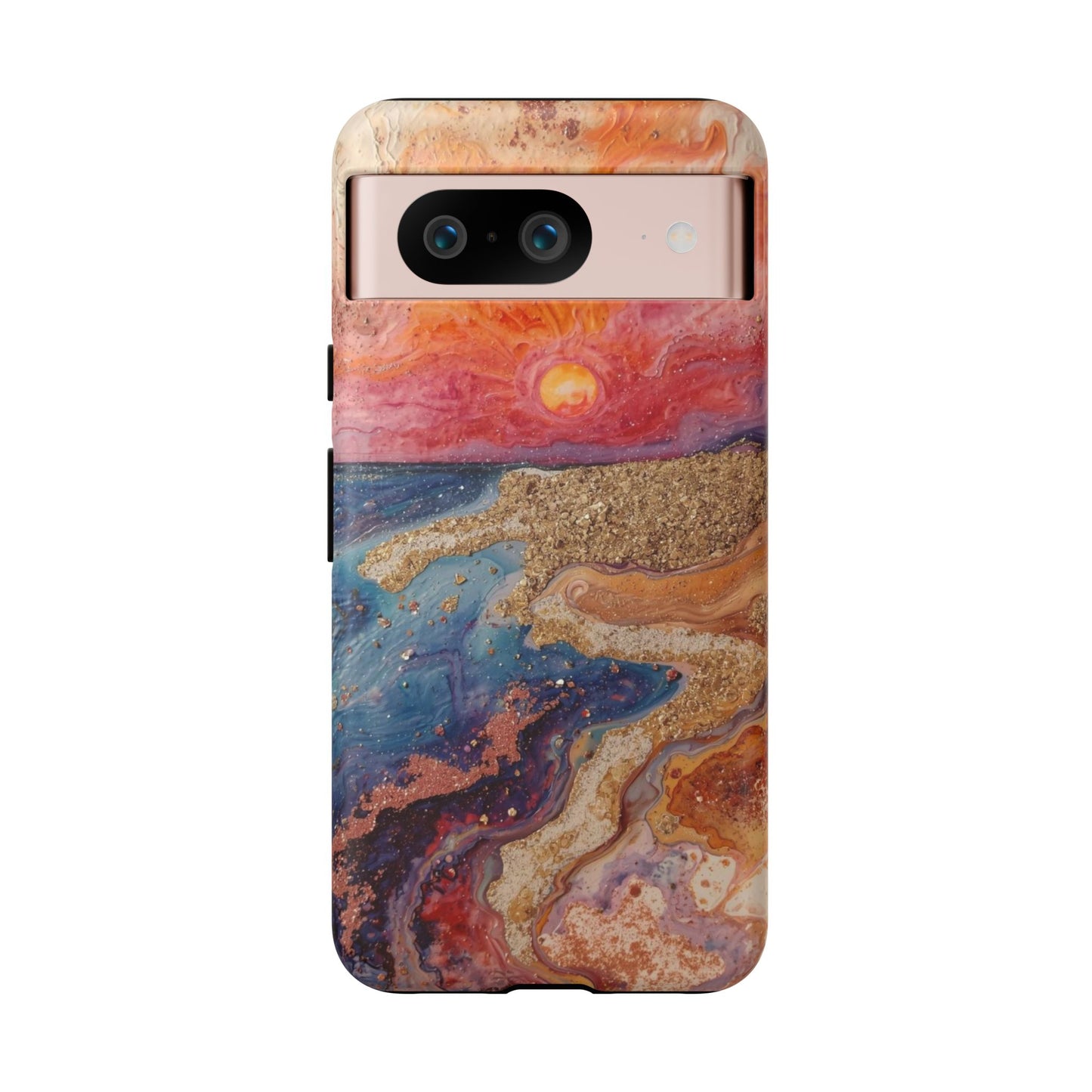 Sunset Coast Phone Case — Colorful Abstract Beach Art Tough Case