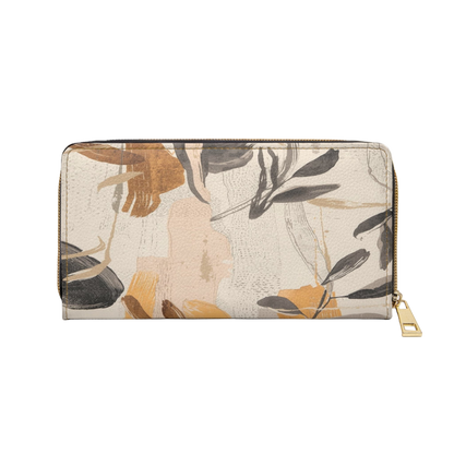Women's Leafy Fall Wallet - Vegan Everyday Zipper Wallet