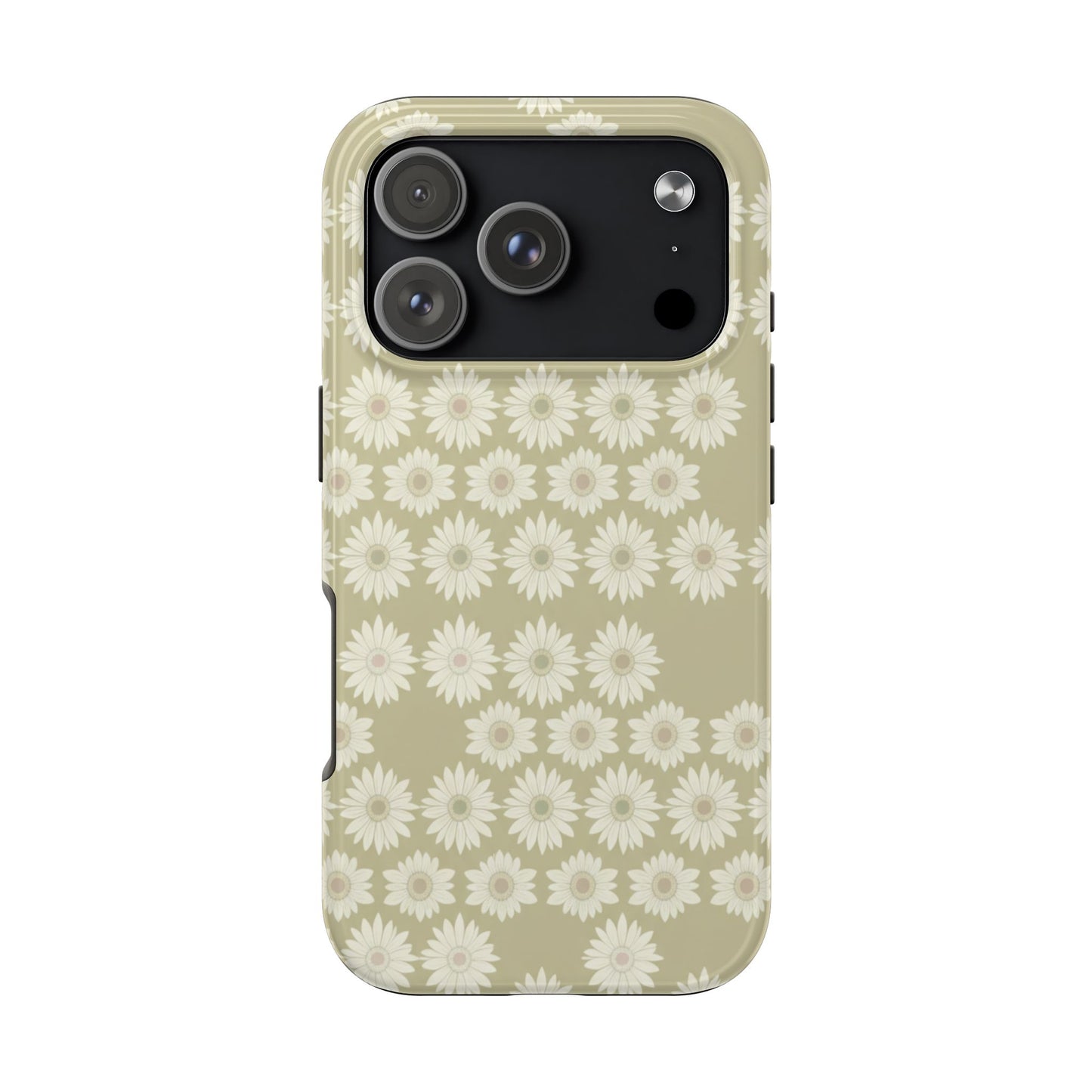 Daisy Pattern Tough Phone Case — Protective Floral iPhone Cover