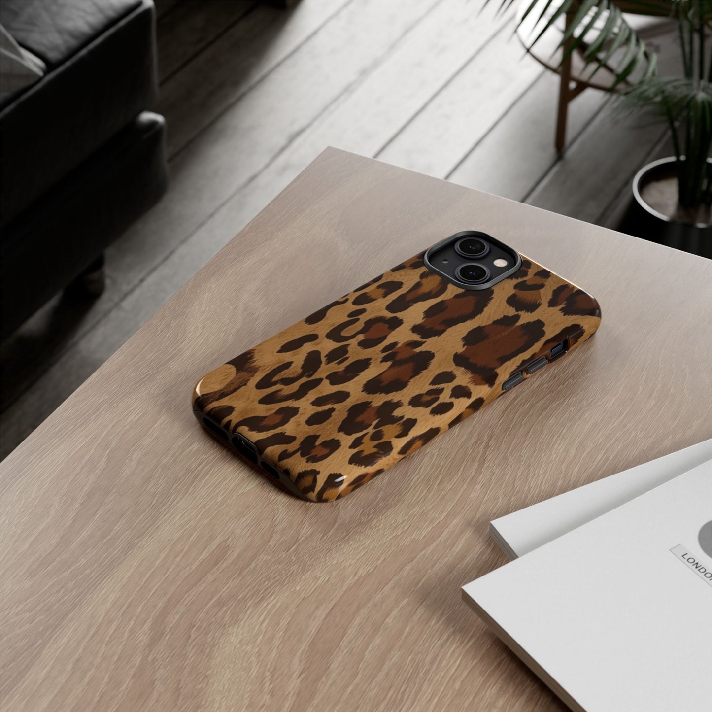Leopard Print Tough Phone Case — Durable Animal Print Protective Cover
