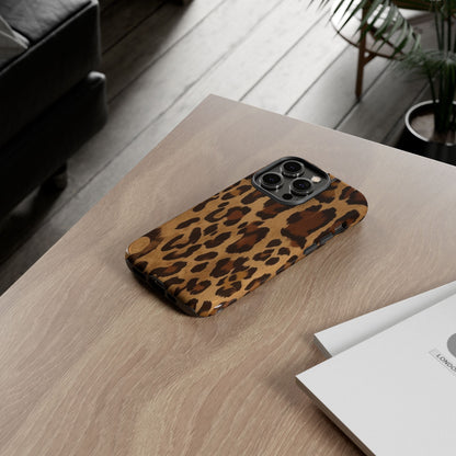 Leopard Print Tough Phone Case — Durable Animal Print Protective Cover